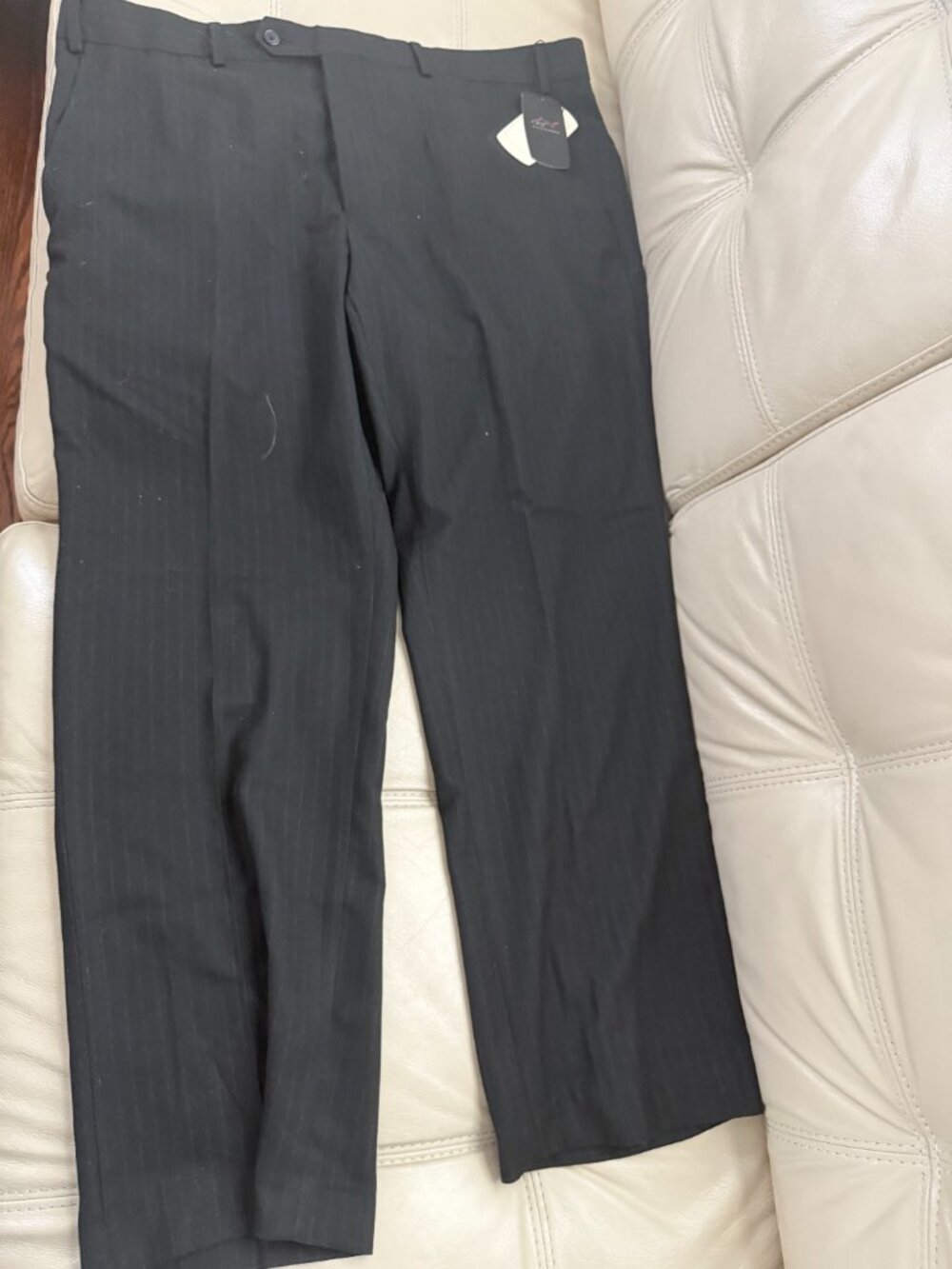 GREG NORMAN MEN'S STRIPE FLAT FRONT PANTS Black Size: 40X30 P4ST-10 MSRP $75 NEW